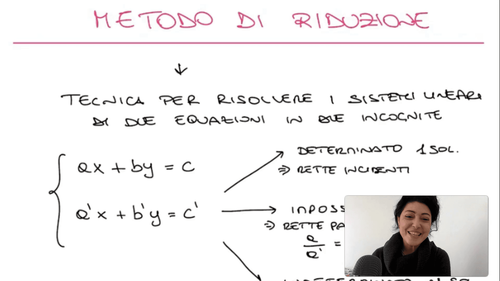Sistemi lineari - metodo di riduzione