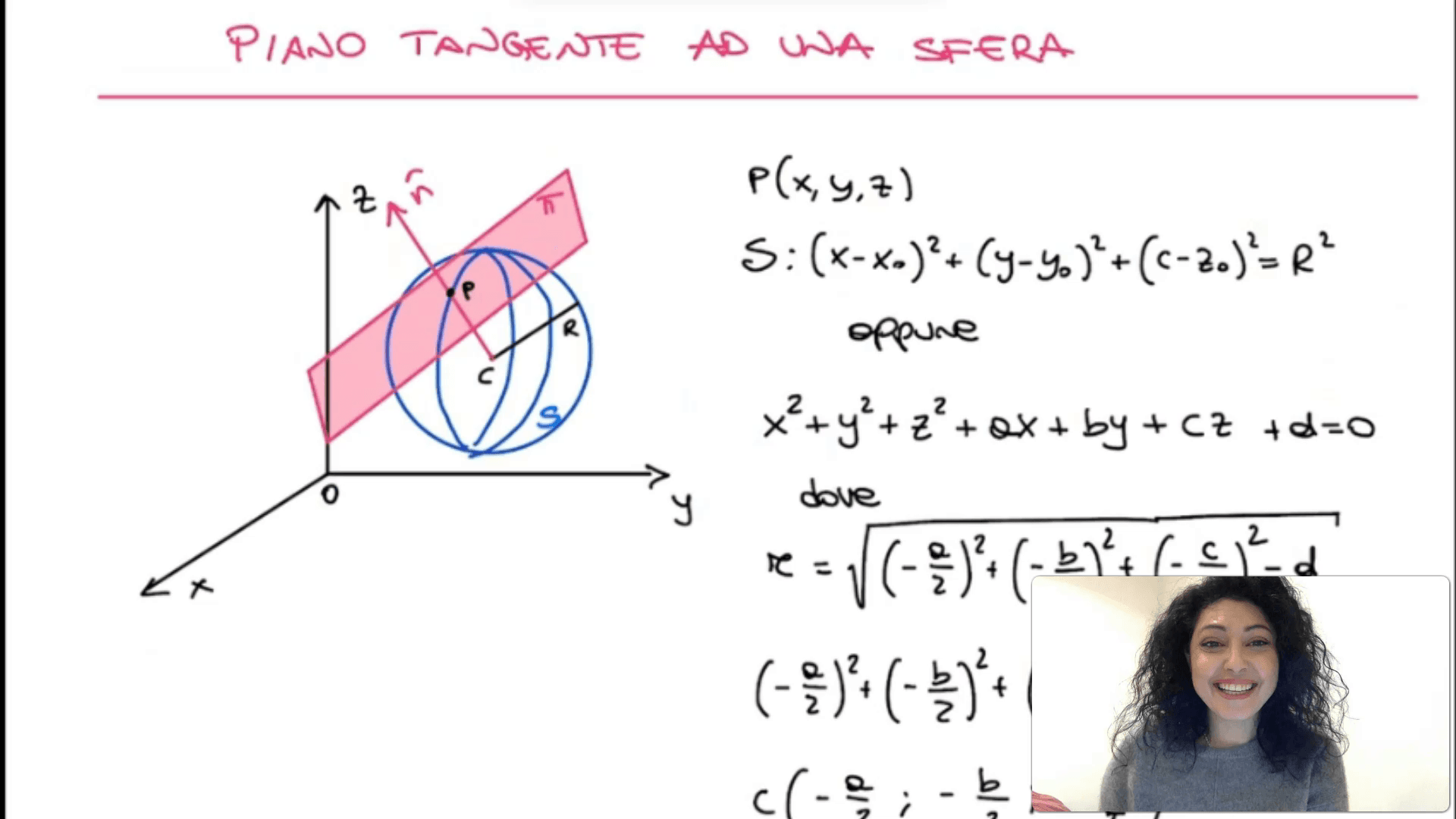 Piano tangente ad una sfera